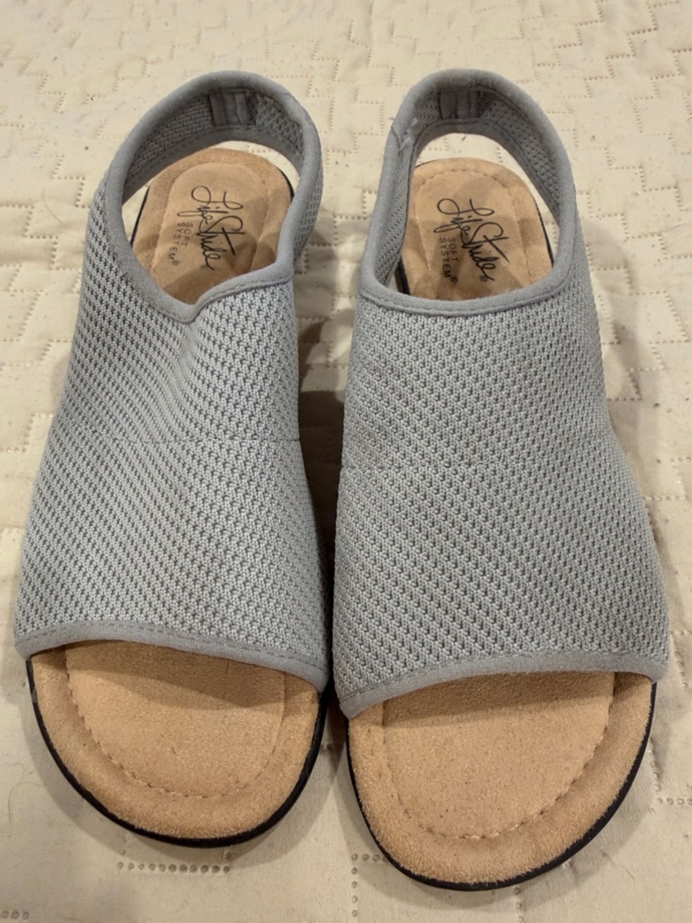 Lifestride gray slingback sandals, 6 1/2